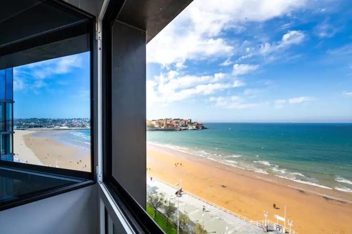 Apartamento Ezcurdia 22 Playa De San Lorenzo Primera Linea Gijón Dış mekan fotoğraf